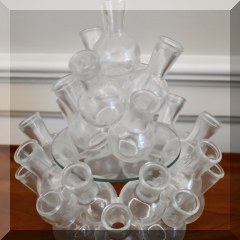 G10. 3 piece glass multiple bud vase. Dansk. 10” - $16